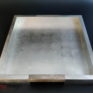 Square tray with silver handlers  35*H4.5cm